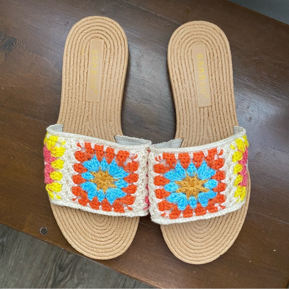Colorful Crochet Slide Sandals